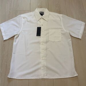 [Bruno] White Button Down Short Sleeve Shirt